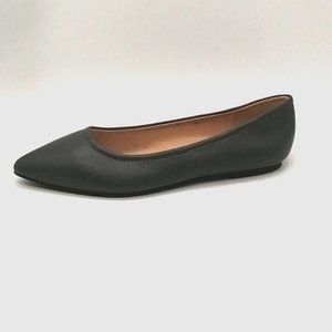 Yosi Womens Denise Slip On Ballet Flats Gray Faux‎ Leather Pointed Toe 8 NEW